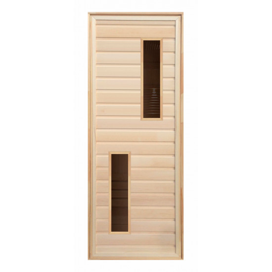 Дверь липа с 2-мя стеклами (коробка осина) 1900х700 Дверь липа с 2-мя стеклами (коробка осина) 1900х700